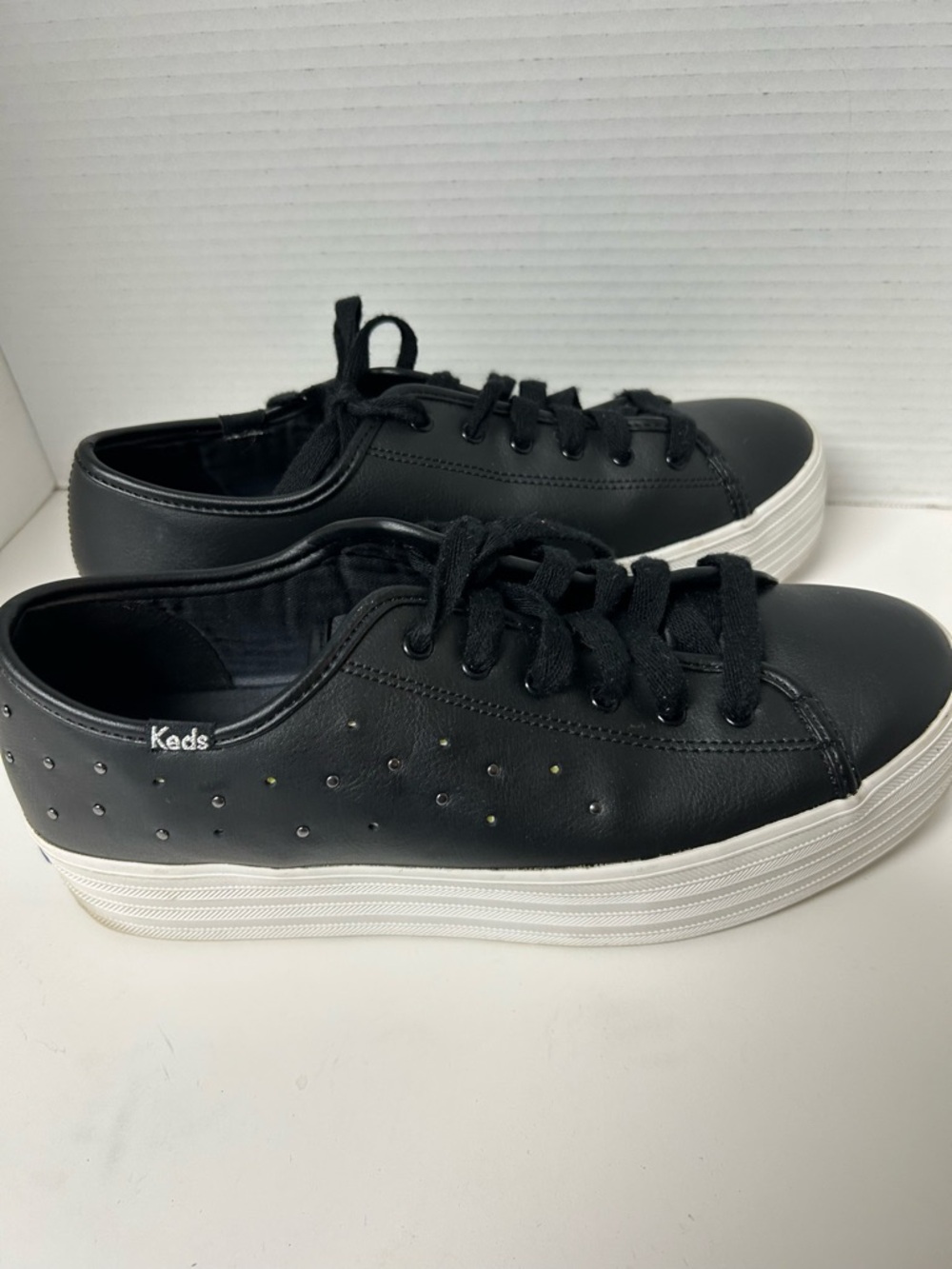 Keds Triple Up Black Leather Light Up Platform Sneakers Y2K Festival Sz 10 - Picture 6 of 6